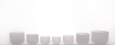 Image of Frosted Crystal Singing Bowl Chakra Set - Extra Small