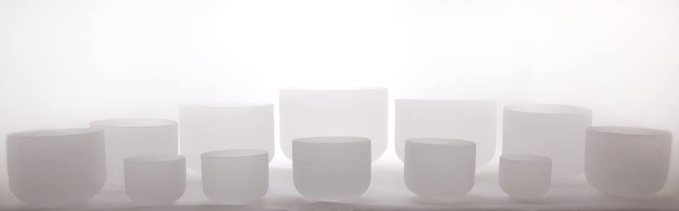Frosted Crystal Singing Bowl Chakra Set - Small