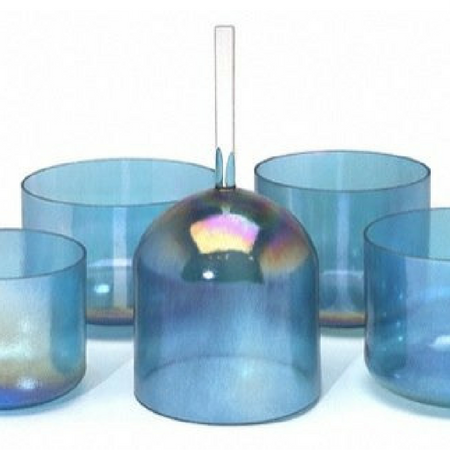 Image of Optically Clear Colored Crystal Singing Bowl - 6"
