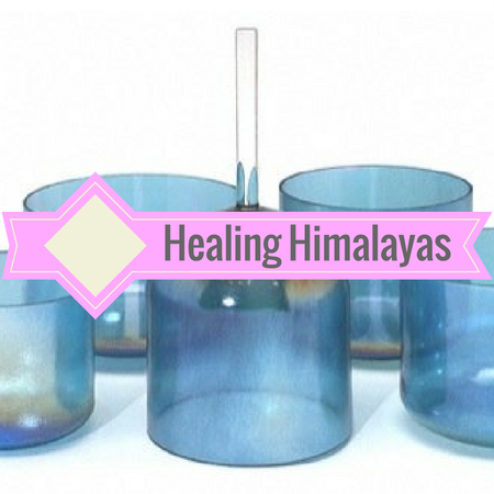 Image of Optically clear colored crystal singing bowls. Chakra tuned. Great for opening and closing meditation and yoga sessions and reiki healing.