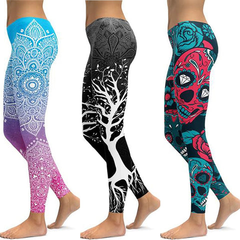 Image of LI-FI Print Yoga Pants Women Unique Fitness Leggings Workout Sports Running Leggings Sexy Push Up Gym Wear Elastic Slim Pants