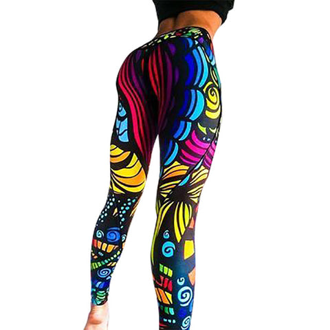 Image of LI-FI Print Yoga Pants Women Unique Fitness Leggings Workout Sports Running Leggings Sexy Push Up Gym Wear Elastic Slim Pants