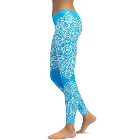 Image of Women's Mandala Leggings - Black to Pink