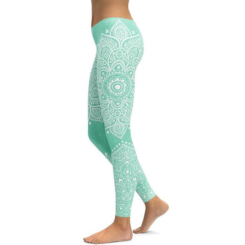 Image of Women's Mandala Leggings - Black to Pink