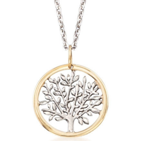 Image of Tree Of Life Pendant and Chain - Gold and Silver