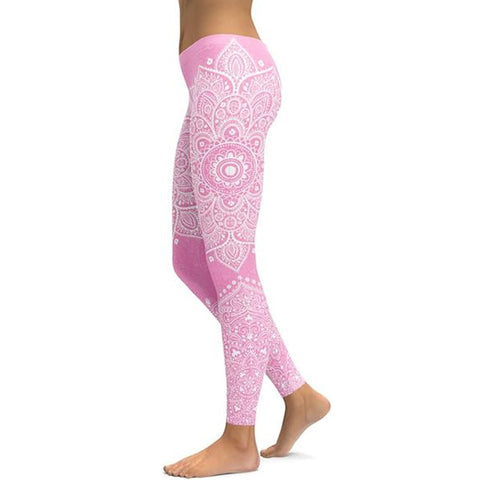 Women's Mandala Leggings - Pink